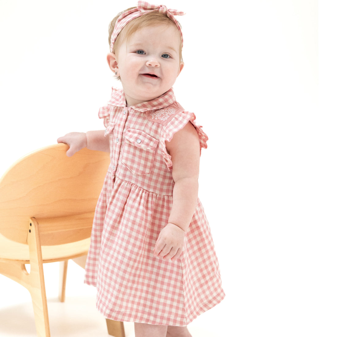 Western Pearl Snap Dress & Diaper Cover