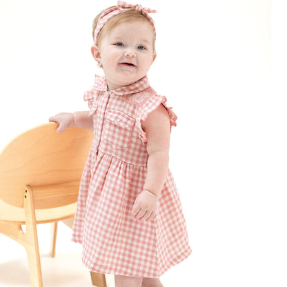Western Pearl Snap Dress & Diaper Cover