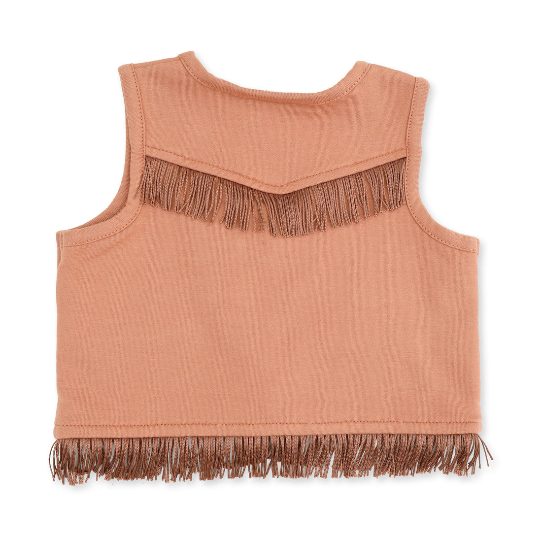 Solid Mocha Mousse - Western Fringe Vest