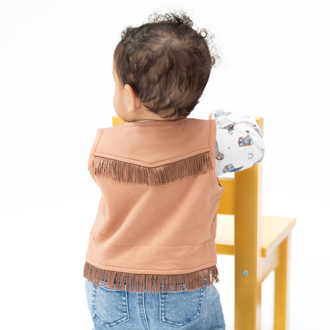 Solid Mocha Mousse - Western Fringe Vest