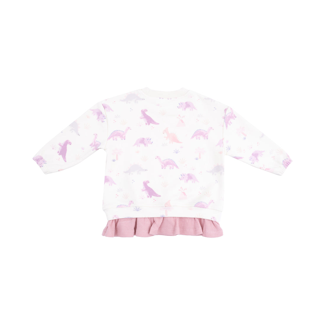 Soft Dino Pull Over Sweatshirt with Ruffle and Flare Pant