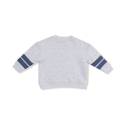 Cozy Drop Sleeve Sweatshirt with Varsity Stripes