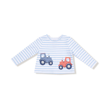 Long Sleeve Shirt with Tractor Appliques