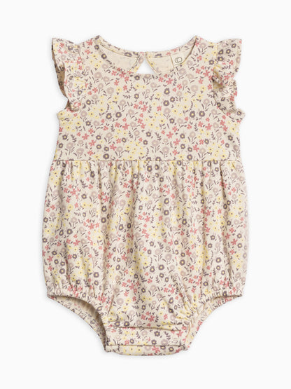 Organic Baby Sommer Romper - Giada Floral / Lilla