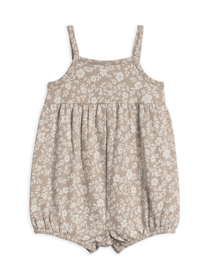 Organic Baby Sosi Tank Romper - Nicola Floral / Beige