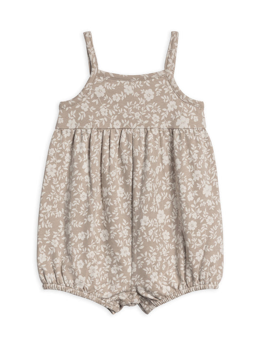 Organic Baby Sosi Tank Romper - Nicola Floral / Beige