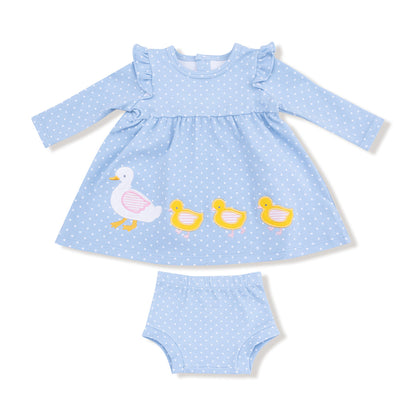 Duck Family Long Sleeve Dress with Bloomer