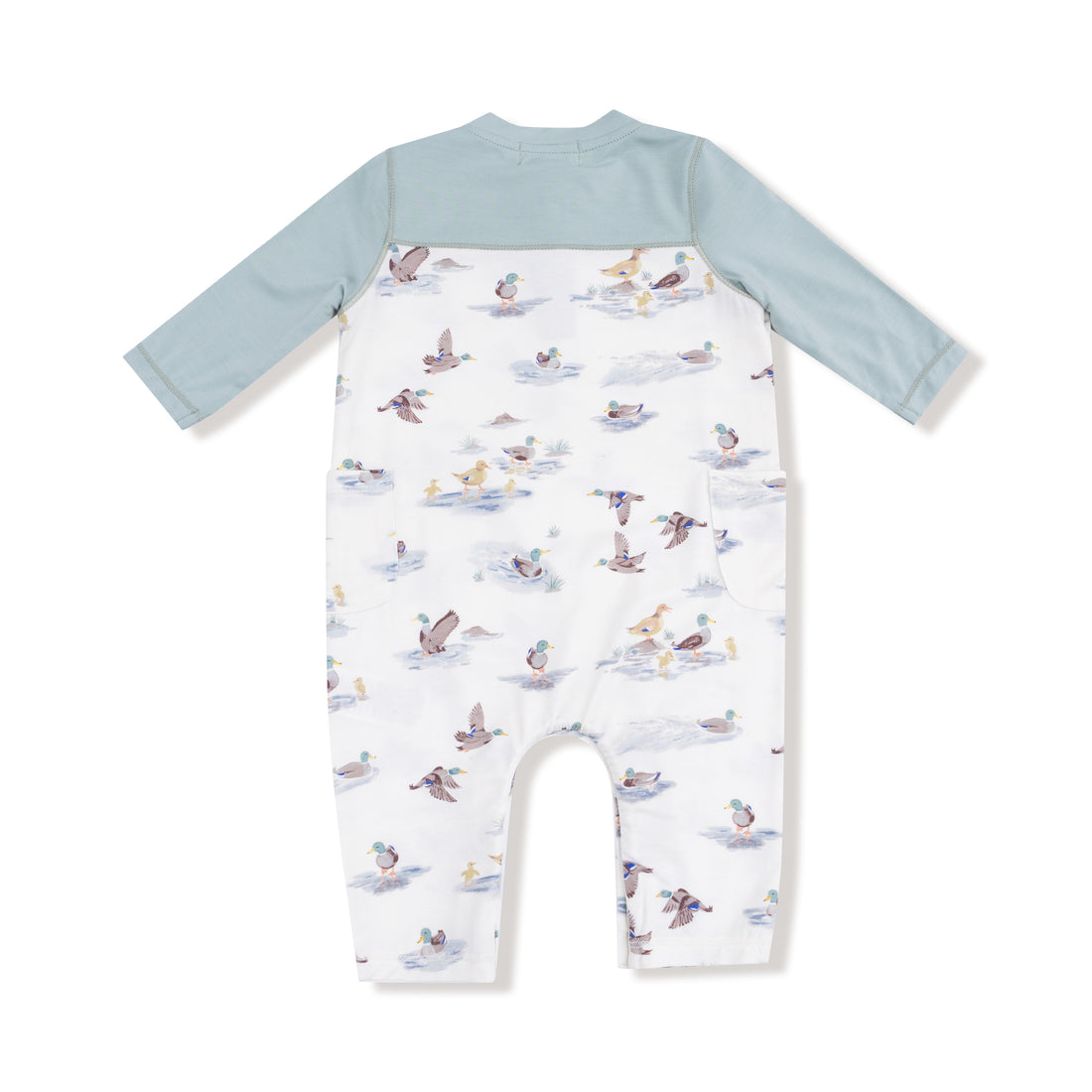 Romper with Contrast Sleeves - Migrating Mallards