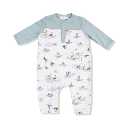 Romper with Contrast Sleeves - Migrating Mallards