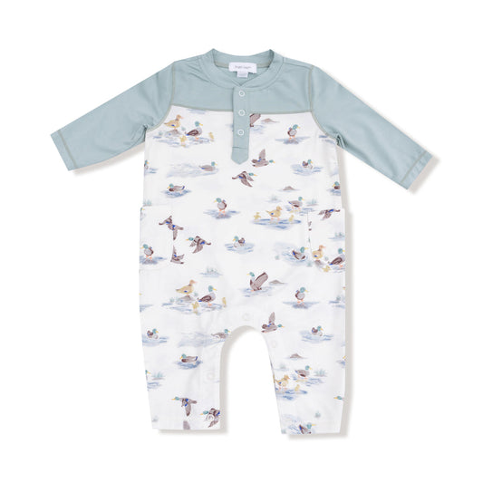 Romper with Contrast Sleeves - Migrating Mallards