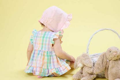 Baby Girls Poppy Rainbow Plaid Woven Ruffle Sleeve Swing Top & Bloomer Set