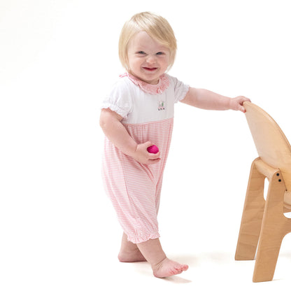 Ruffle Collar Romper - Pink Golf Cart