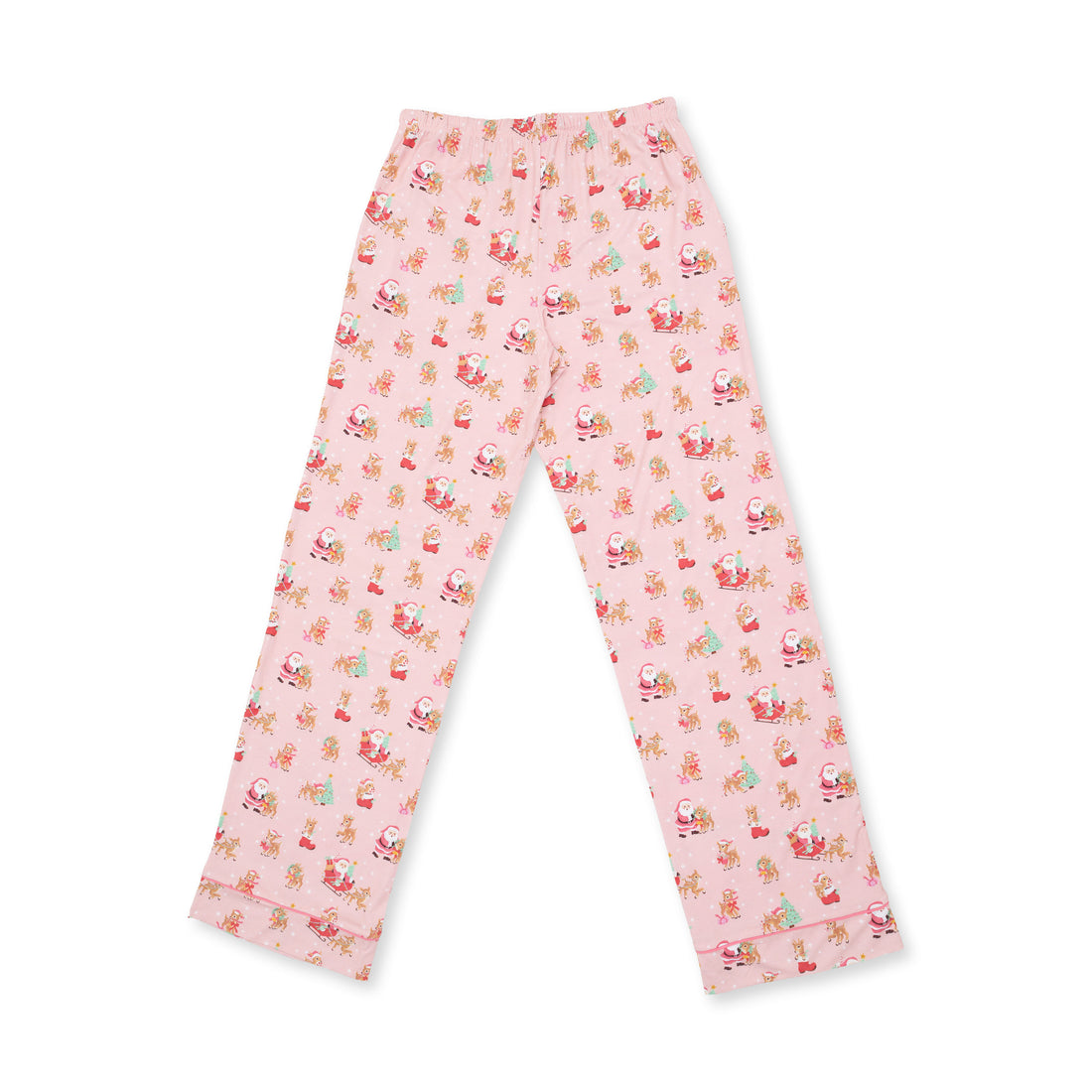 Vintage Reindeer & Santa Pink - Adult Pajamas