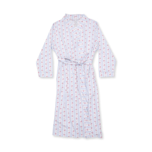 Anna Floral Stripe - Adult Long Robe