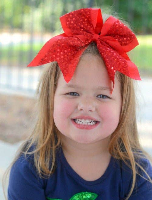 Sequin Cheer Hair Bow