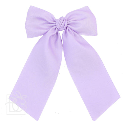 Opaque Satin Bow w/Tails on Alligator Clip