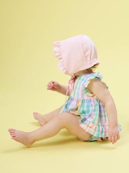 Baby Girls Poppy Rainbow Plaid Woven Ruffle Sleeve Swing Top & Bloomer Set
