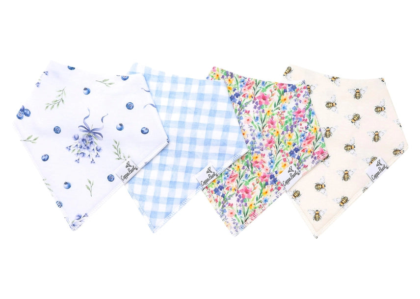 4 PACK BABY BANDANA BIBS - CATHERINE