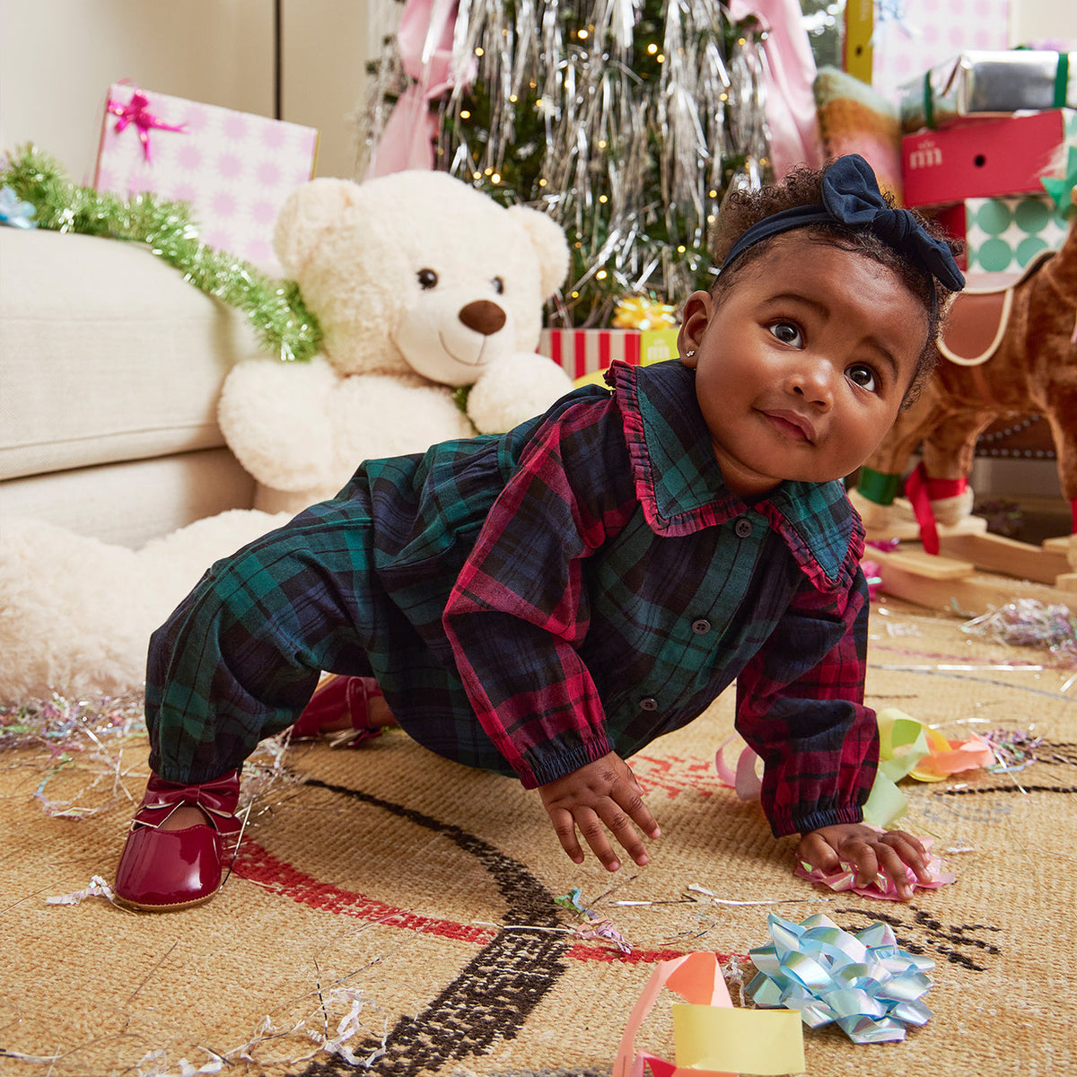 Magnetic Romper - Mad for Plaid Girl