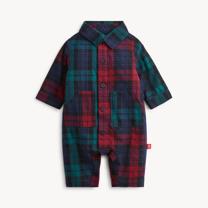 Magnetic Romper-Mad for Plaid Boy