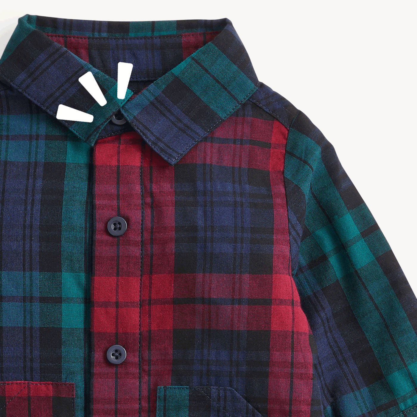 Magnetic Romper-Mad for Plaid Boy