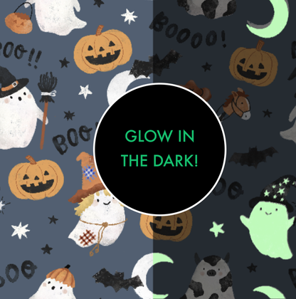 Zipper Footie - Costumed Ghosts - Glow in the Dark