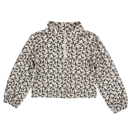 Ruby Fleece Quarter Zip, Delta Wings Mallard Print