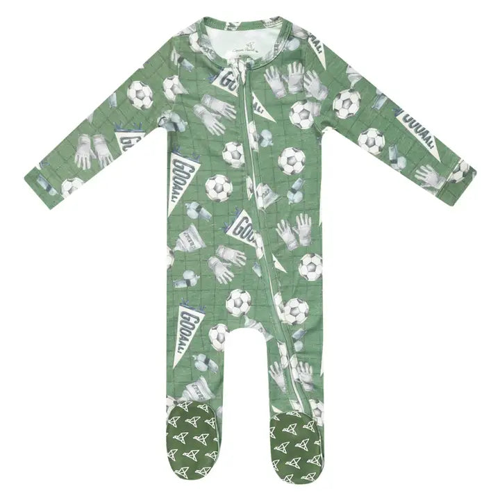 ZIP-UP FOOTIE PAJAMA - KICK OFF