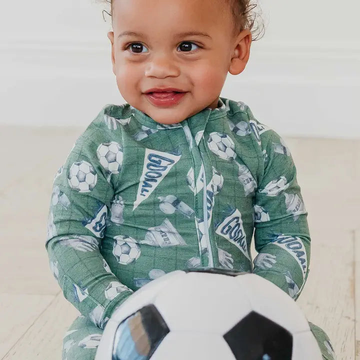 ZIP-UP FOOTIE PAJAMA - KICK OFF
