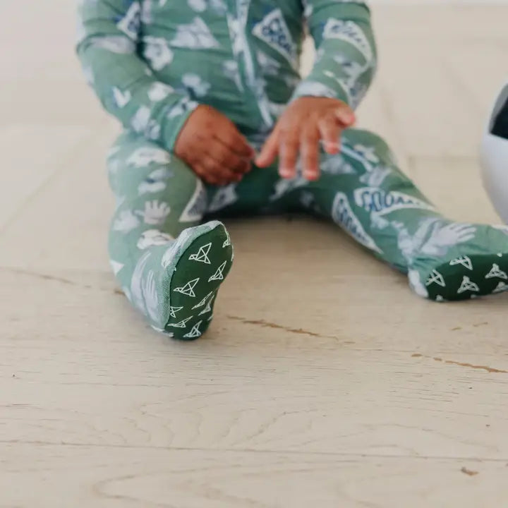 ZIP-UP FOOTIE PAJAMA - KICK OFF