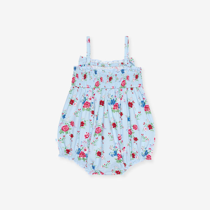 Jean Smocked Bow Bubble Romper