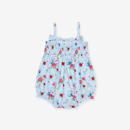 Jean Smocked Bow Bubble Romper