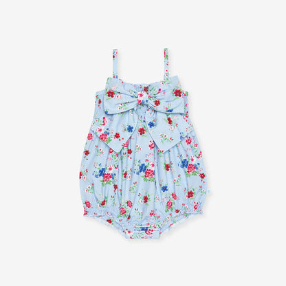 Jean Smocked Bow Bubble Romper