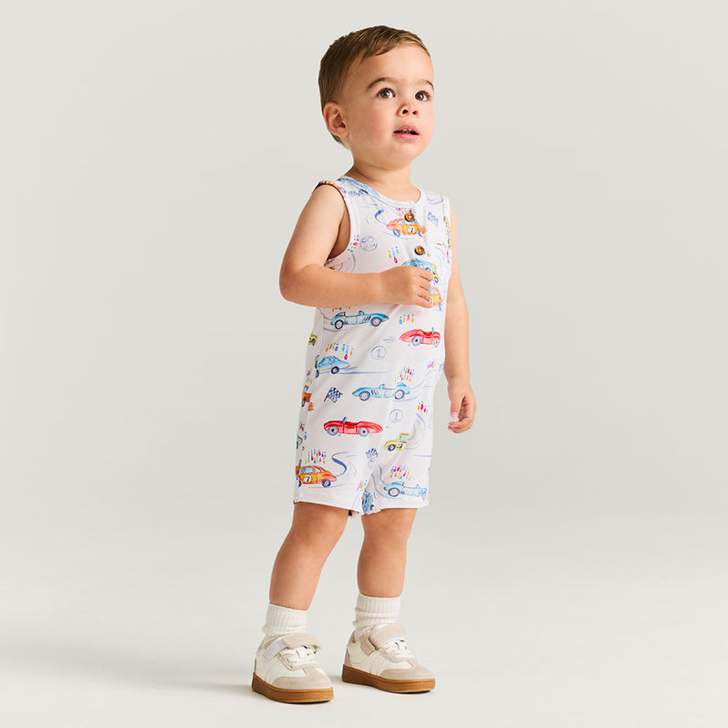 Grand Prix - Sleeveless Henley Romper