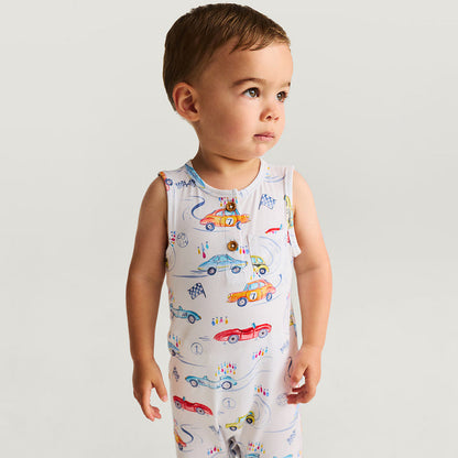 Grand Prix - Sleeveless Henley Romper