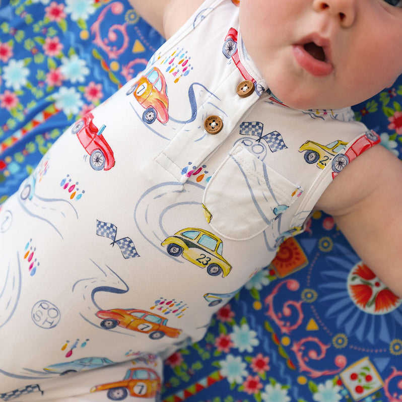 Grand Prix - Sleeveless Henley Romper