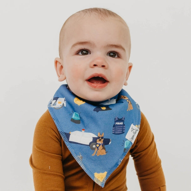 4 PACK BABY BANDANA BIBS - POLICEMEN