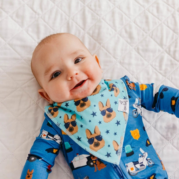 4 PACK BABY BANDANA BIBS - POLICEMEN