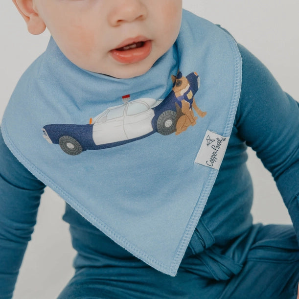 4 PACK BABY BANDANA BIBS - POLICEMEN