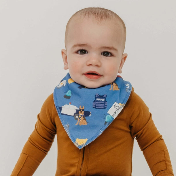 4 PACK BABY BANDANA BIBS - POLICEMEN