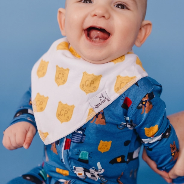 4 PACK BABY BANDANA BIBS - POLICEMEN