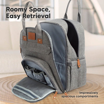 KeaBabies Rove Diaper Backpack (Classic Gray)
