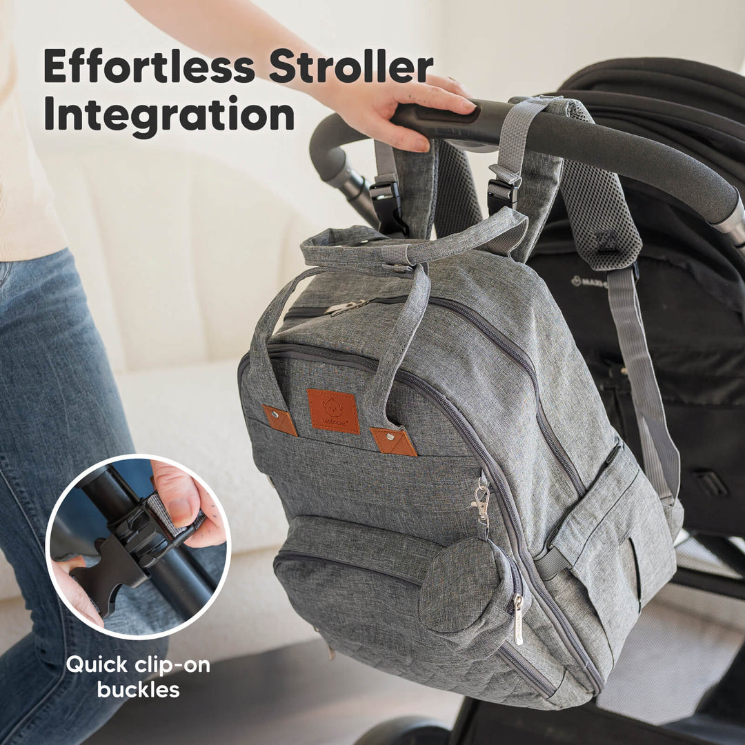 KeaBabies Rove Diaper Backpack (Classic Gray)
