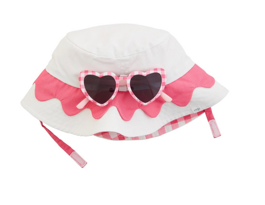 Hat and Sunglasses - White