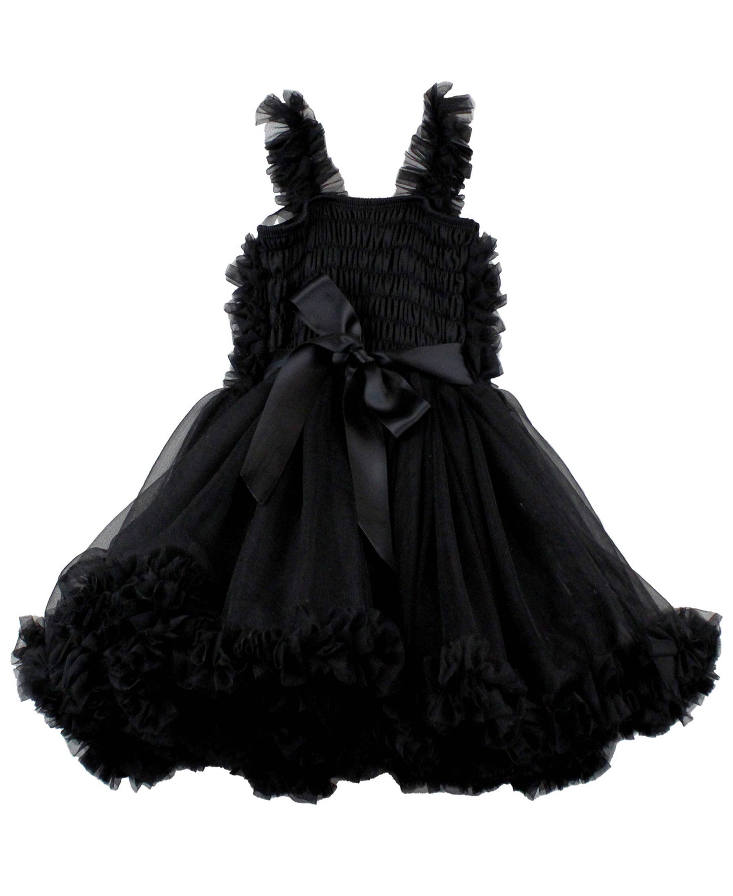 Girls Black Tulle Sleeveless Princess Petti Dress