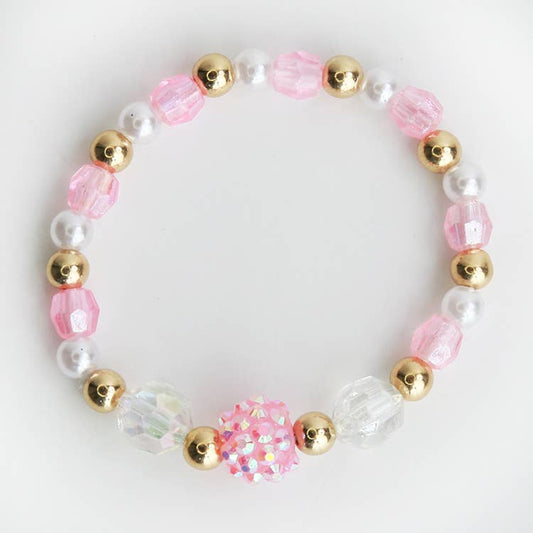 Pink and Gold beaded bracelet