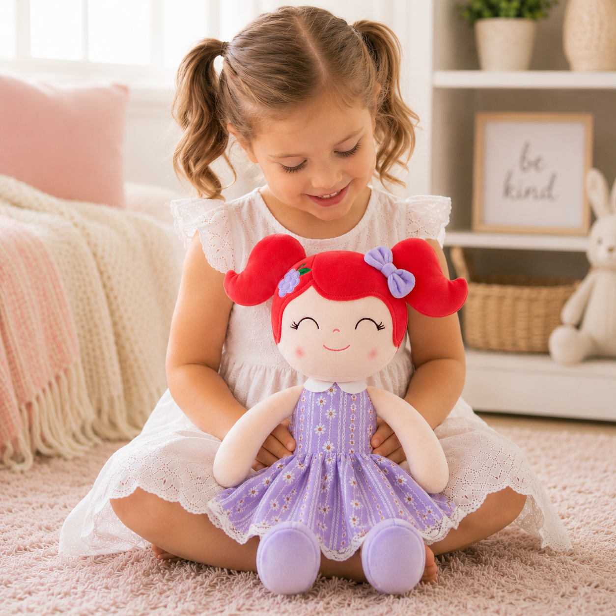 16" Keepsake Plush Doll - Lilac Dress Red Hair