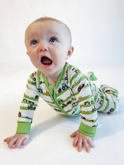 Farm Stripes Zip Pajamas