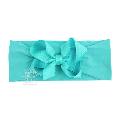 Wide Headband w/Classic Grossgrain Bow