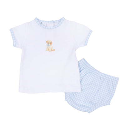 Sweet Golden Diaper Cover Set - Light Blue